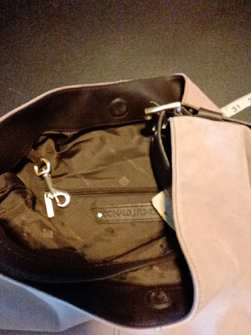 Donald J. Pliner Light Lavender/Brown Suede Hobo Shoulder Bag